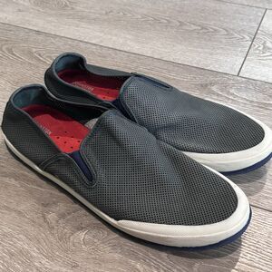 Johnston &‎ Murphy Slip On Casual Shoes Mens 11.5 Perforated Gray Boat Shoes